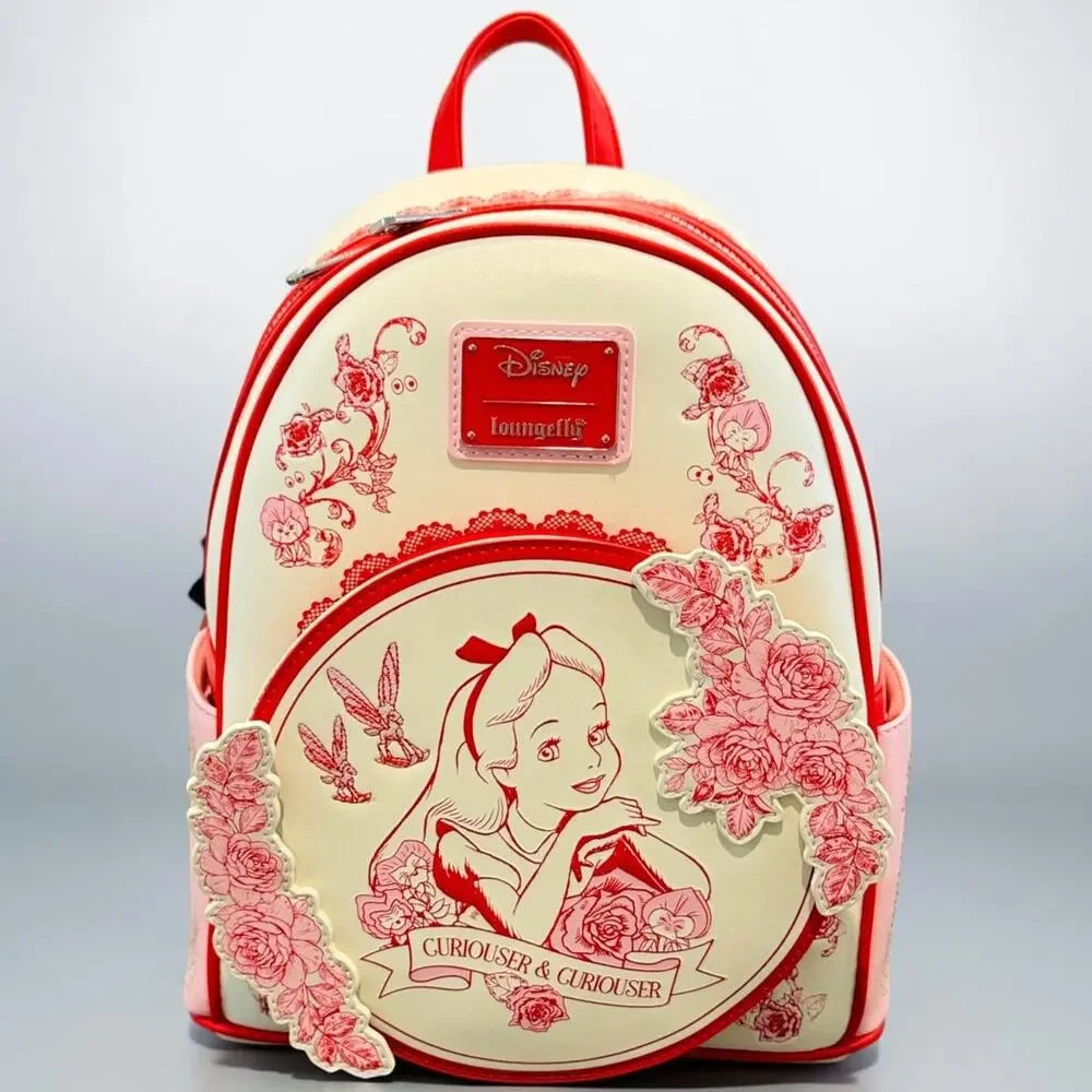 Loungefly Disney Alice in Wonderland Tonal Alice Floral Mini Backpack NWT